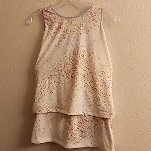 Prince Girls 2 Piece Tank Top & Skort White Purple Colors White Sz L 14  B4 X P